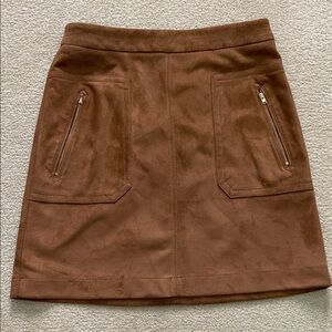LOFT Tan Suede Mini Skirt